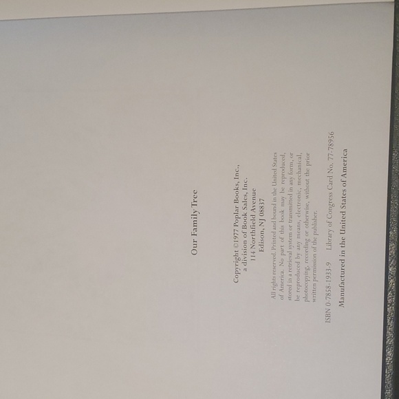 1977 Our Family Tree Hardcover Fillin Book - Picture 3 of 5